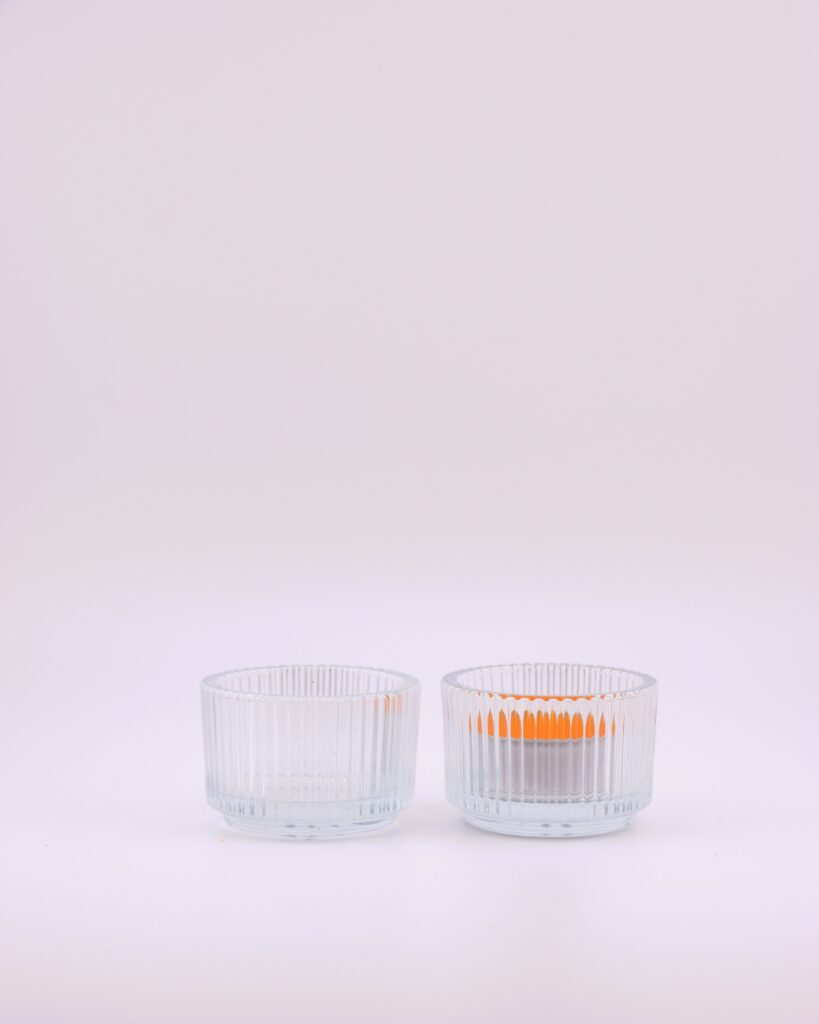 Teelichhalter-Glas-transparent-klar-geriffelt-Dekorationsverleih-Hannover
