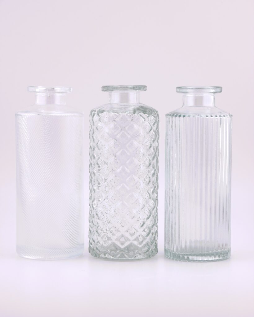 Glasflasche-Vase-tranparent-transparent-Dekorationsverleih-Hannover
